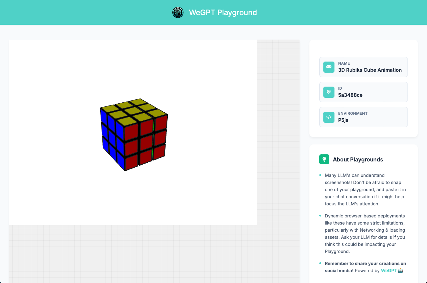 WeGPT playground sample